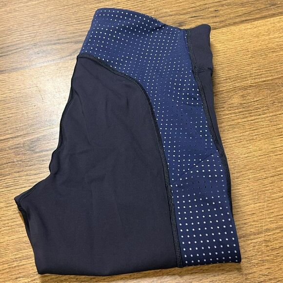 Athleta Ultimate 7/8 Tight Lazor‎ cut MP Blue Black read - Picture 1 of 15